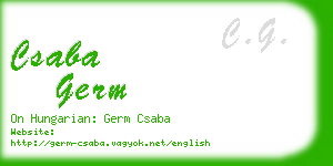 csaba germ business card